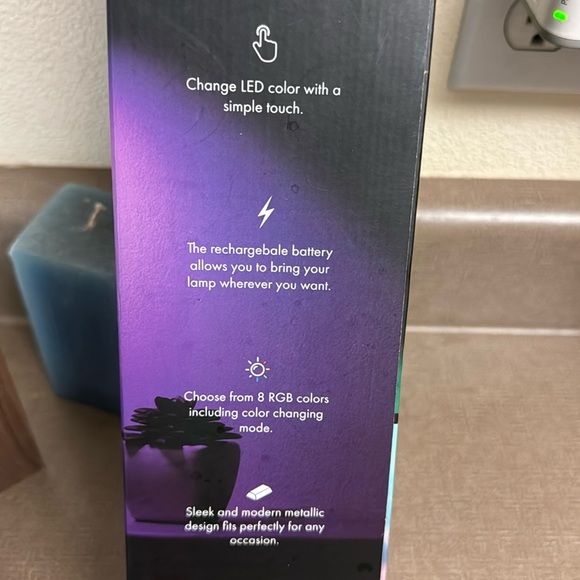 NIB, Metal LED Touch lamp with 8 different RGB colors, including color changing. - Picture 10 of 16